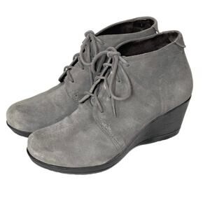 DANSKO Women’s Gray Suede Wedge Bootie size 39/8.5